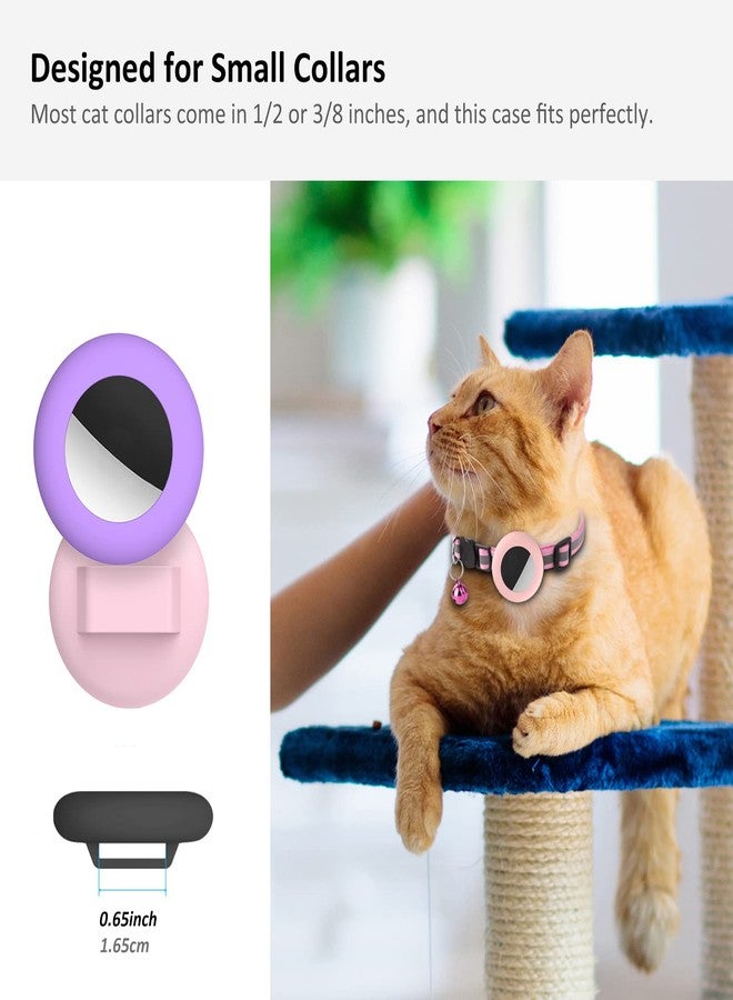 SimpleThings 2022 Airtag Cat Collar Holder, Small AirTag Compatible Case - 2Pack Waterproof, Available in Pink&Purple - Image 2
